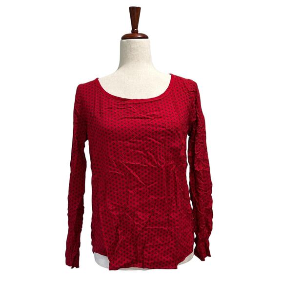 Splendid Anthropologie Shirt Size Large Women's Red Boho Western Country Longsle - Picture 1 of 12